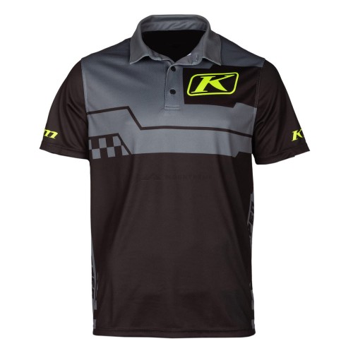 Koszulka KLIM LAUNCH POLO Castlerock Gray - Black.jpeg