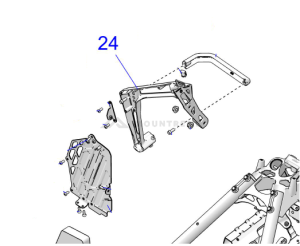 Wspornik, mocowanie podstopnicy prawe, czarny SUPPORT-FOOTREST MACH RH 5143788