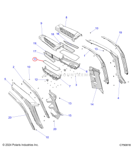 USZCZELKA POKRYWY WLOTU POWIETRZA DO POLARIS RZR XP4 Nr 5526342