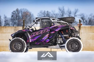 POLARIS RZR PRO R ULTIMATE 2024 - przykład okleiny Powered by Mountreme PINK