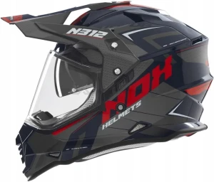 Kask NOX DUOSPORT (DUAL) N312 VAPOR Z SZYBKĄ I BLENDĄ Niebieski/czarny/czerwony 