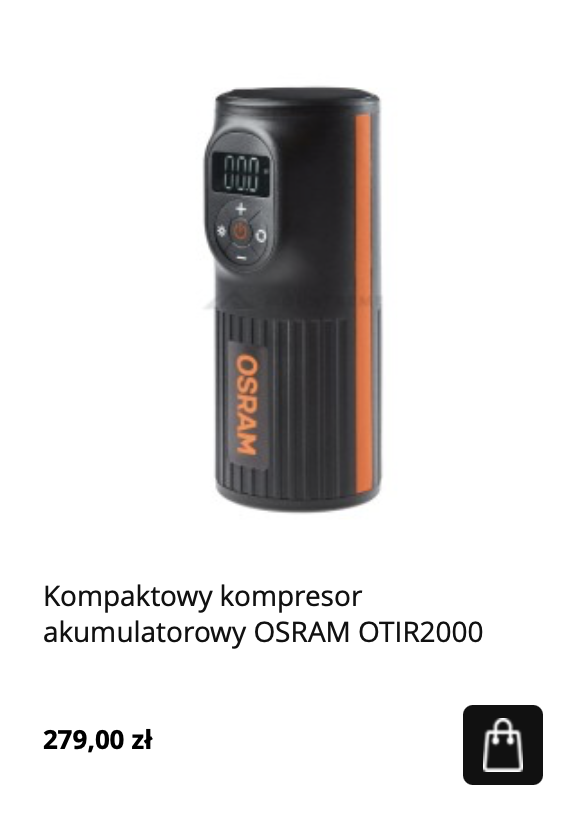 Kompaktowy kompresor na akumulator do quada