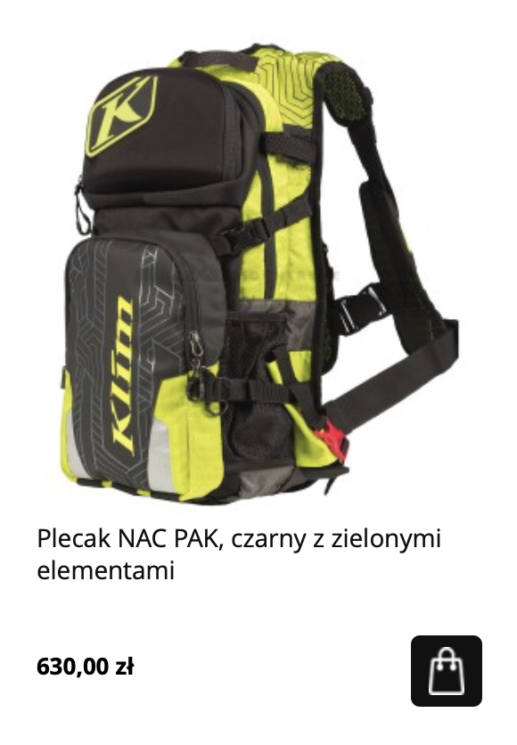 Plecak limonkowy do quada