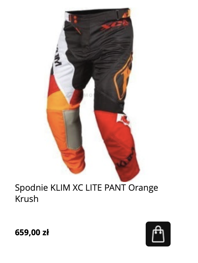 Pomarańczowe spodnie na quada